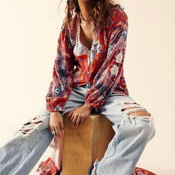 New With tag Free People Maris Printed Midi Dress 
Size XS 
Retail $169 - Picture 3 of 7